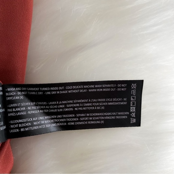 C/MEO Collective Witness Mini Dress in Marsala Red Halter Neck Cutout Sleeves XS - Picture 11 of 16